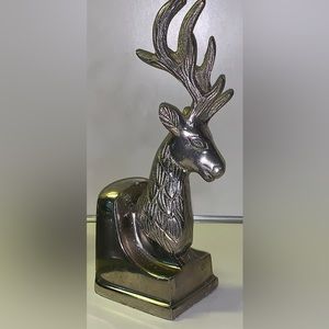 Vintage Silver Tone Buck Stag Antlered Deer Figurine Statuette Paperweight